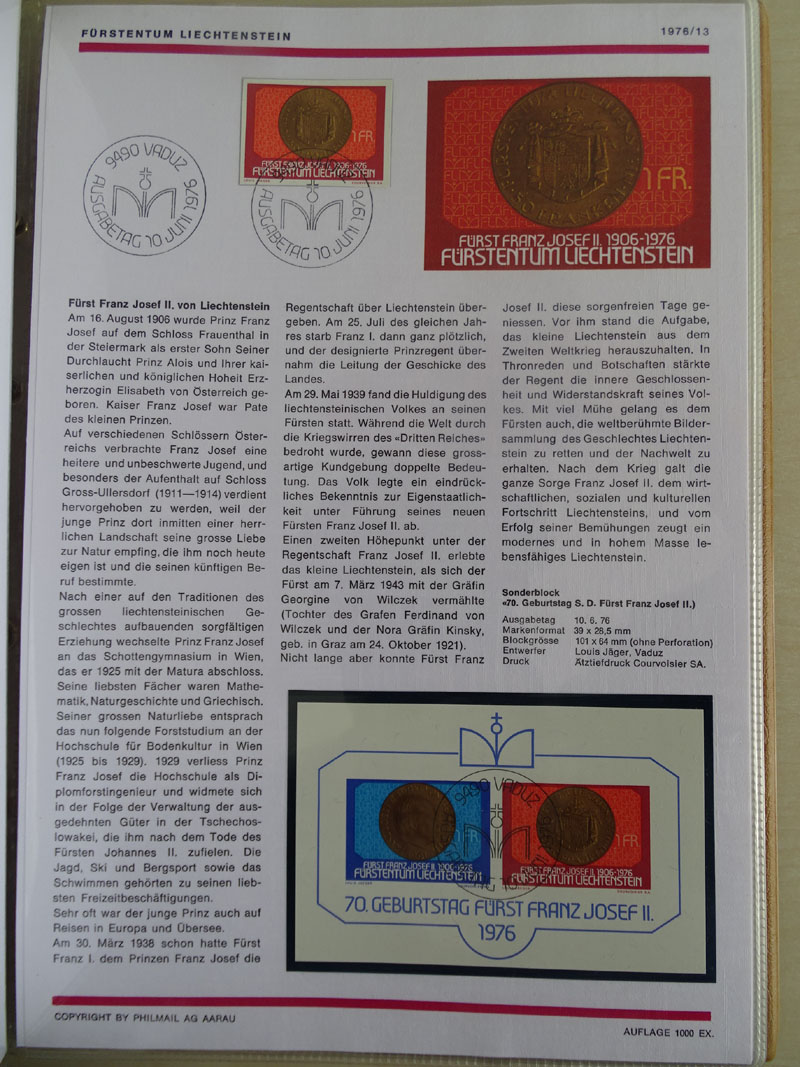 FL 1976/2000, **/gst. und auf Brief auf Sammelblätter in 13 Ringbinder